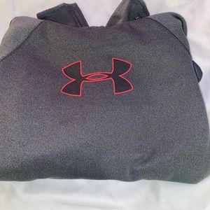 Grey sweat shirt with pink under armor logo size small
